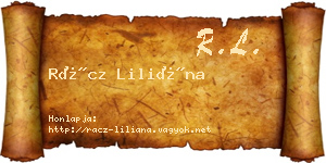 Rácz Liliána névjegykártya